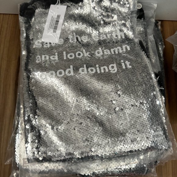 Reformation Nadene Dress in Silver Sequin - Picture 9 of 10